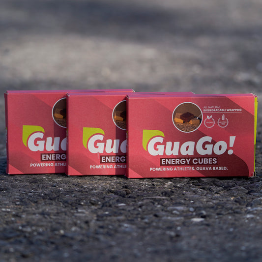 Three Packs of GuaGo! Energy Cubes, Powerfood for endurance athletes